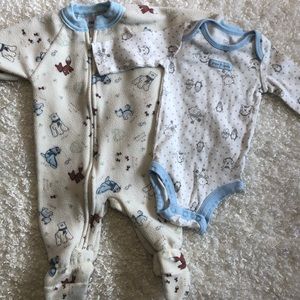 0/3 month fleece pajamas 3 month long sleeve